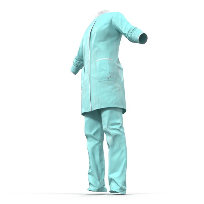 3D Female Surgeon Dress with Blood 4 model