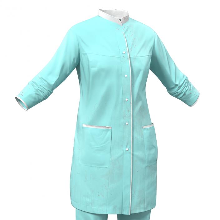 3D Female Surgeon Dress with Blood 4 model