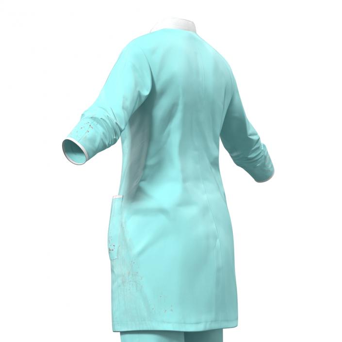 3D Female Surgeon Dress with Blood 4 model