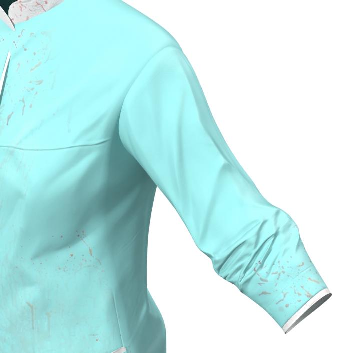 3D Female Surgeon Dress with Blood 4 model