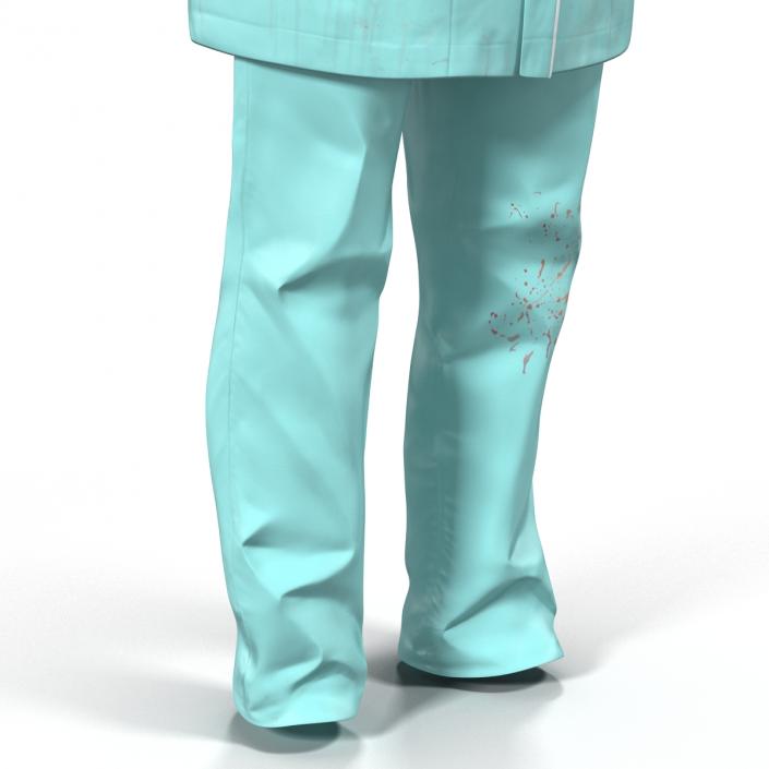 3D Female Surgeon Dress with Blood 4 model