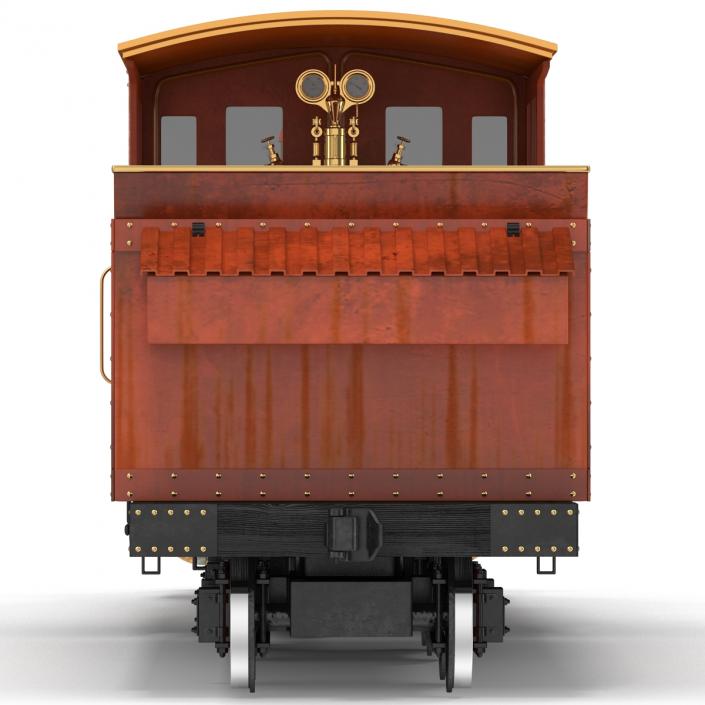 Steam Train with Wagon 2 3D model