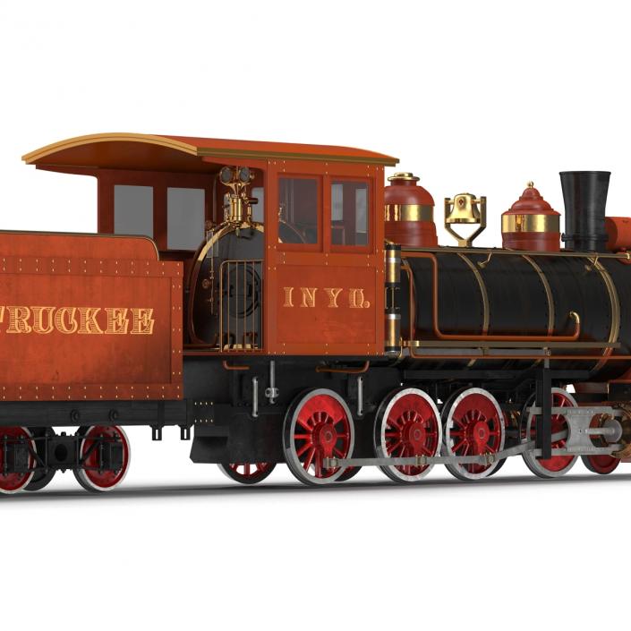 Steam Train with Wagon 2 3D model