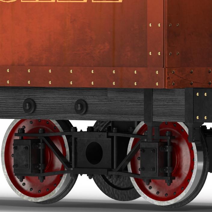 Steam Train with Wagon 2 3D model