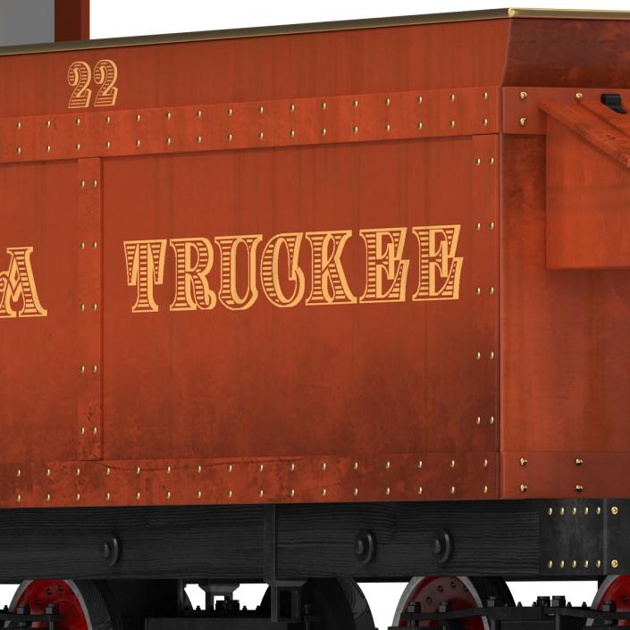 Steam Train with Wagon 2 3D model