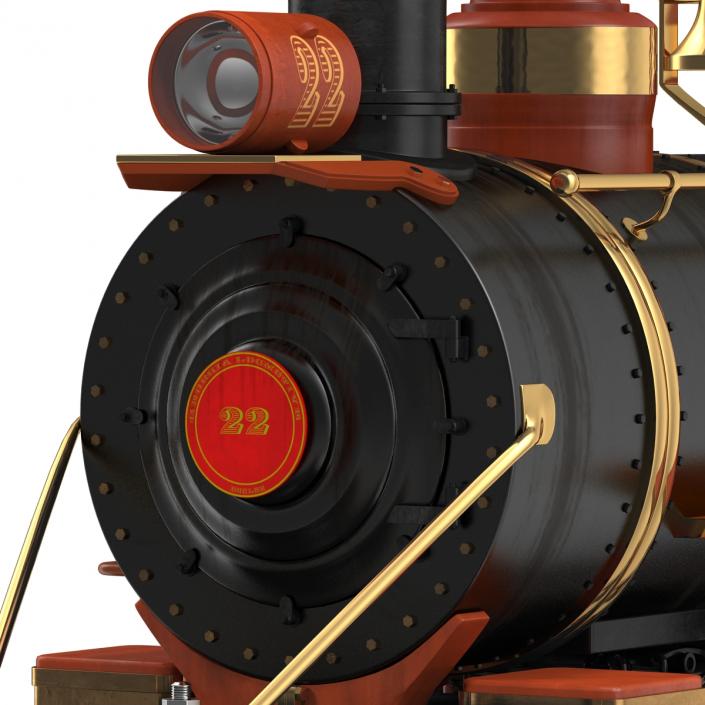 Steam Train with Wagon 2 3D model