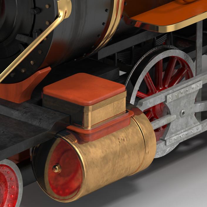 Steam Train with Wagon 2 3D model