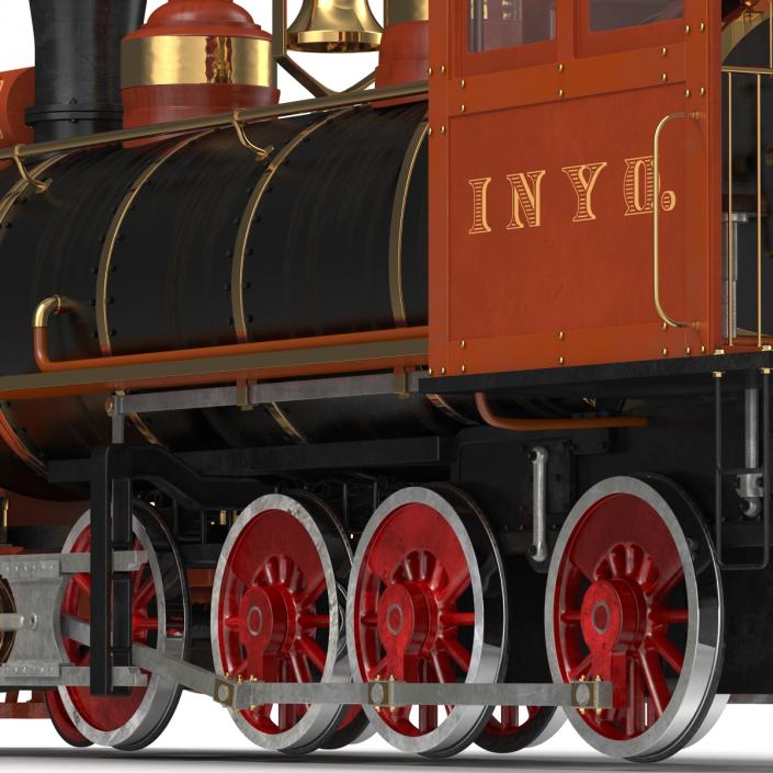 Steam Train with Wagon 2 3D model