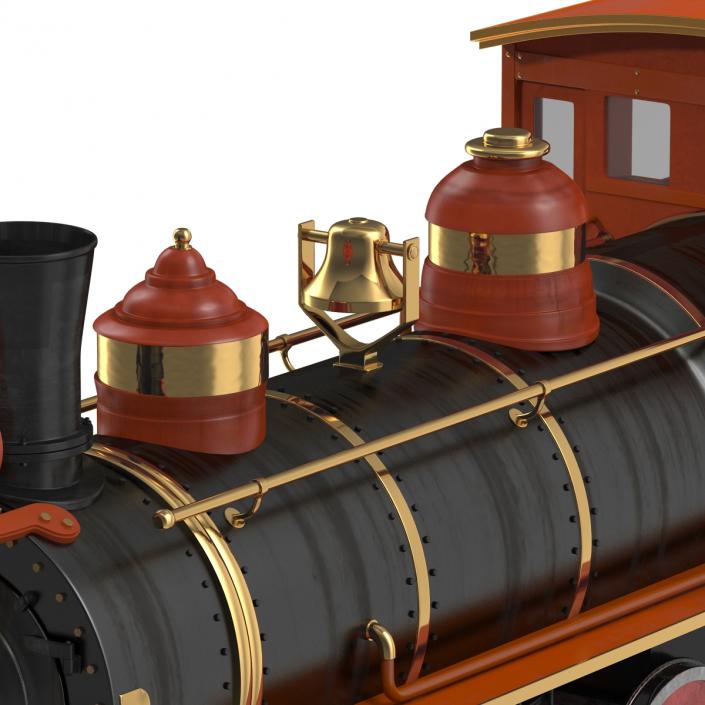 Steam Train with Wagon 2 3D model