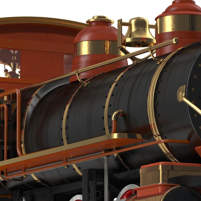 Steam Train with Wagon 2 3D model