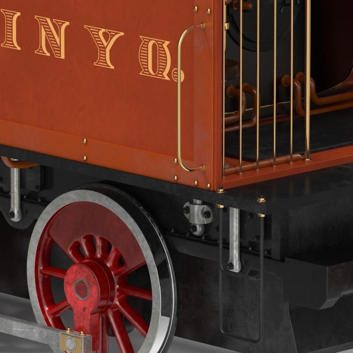 Steam Train with Wagon 2 3D model