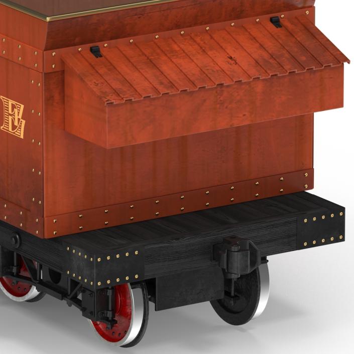 Steam Train with Wagon 2 3D model