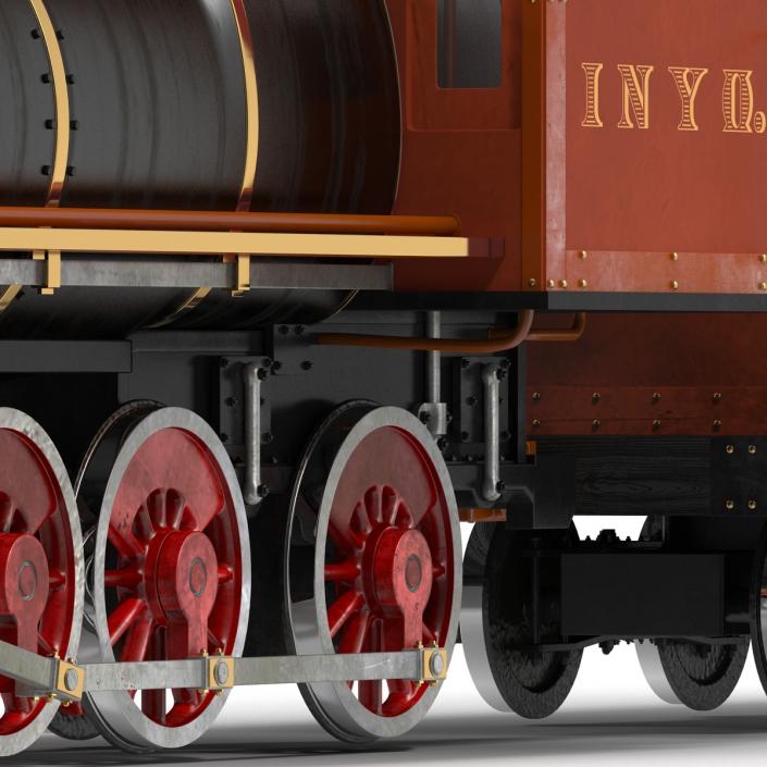 Steam Train with Wagon 2 3D model