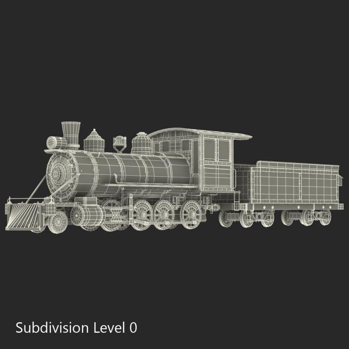 Steam Train with Wagon 2 3D model