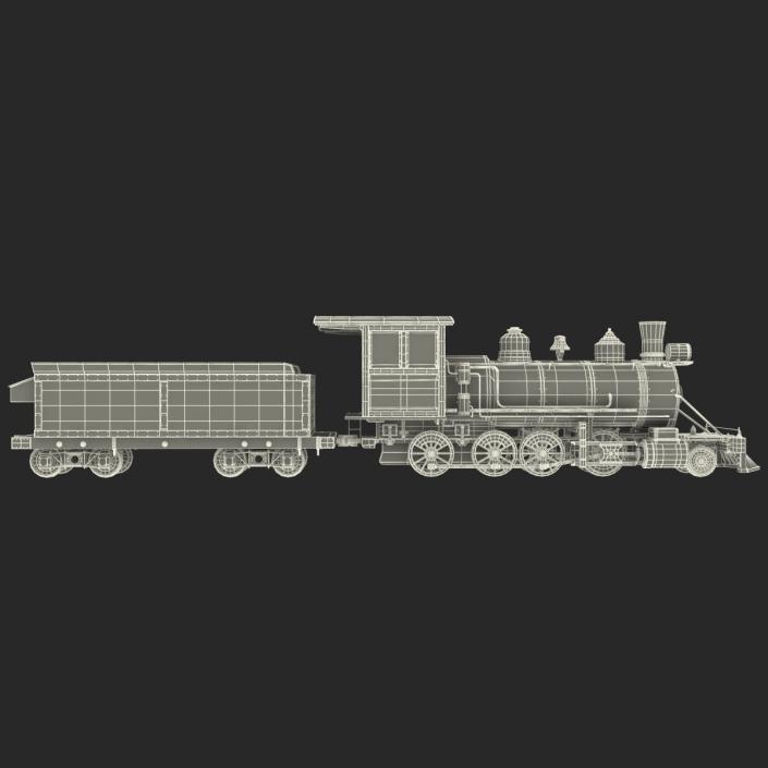 Steam Train with Wagon 2 3D model