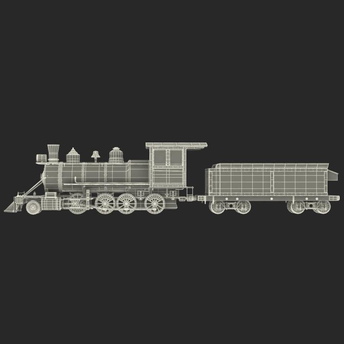 Steam Train with Wagon 2 3D model