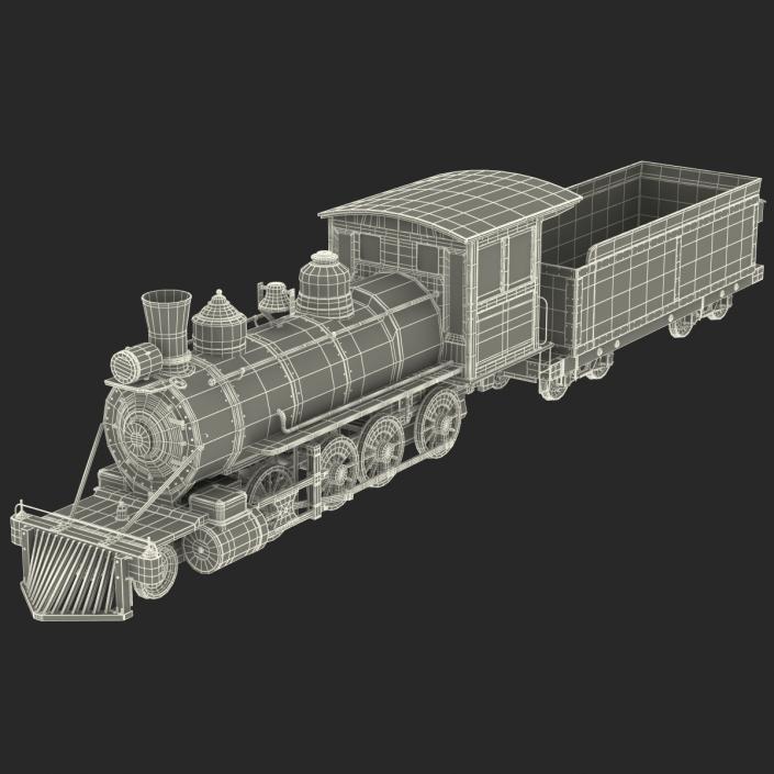 Steam Train with Wagon 2 3D model