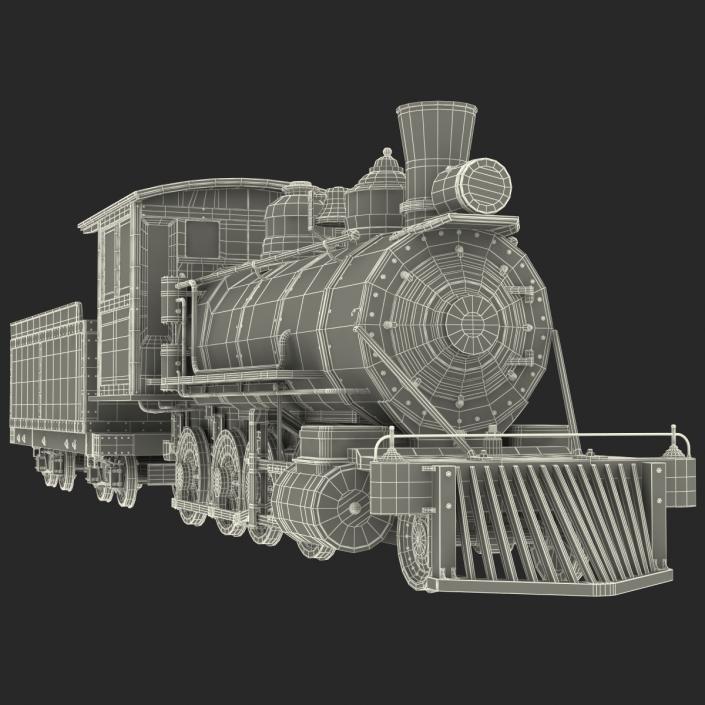 Steam Train with Wagon 2 3D model