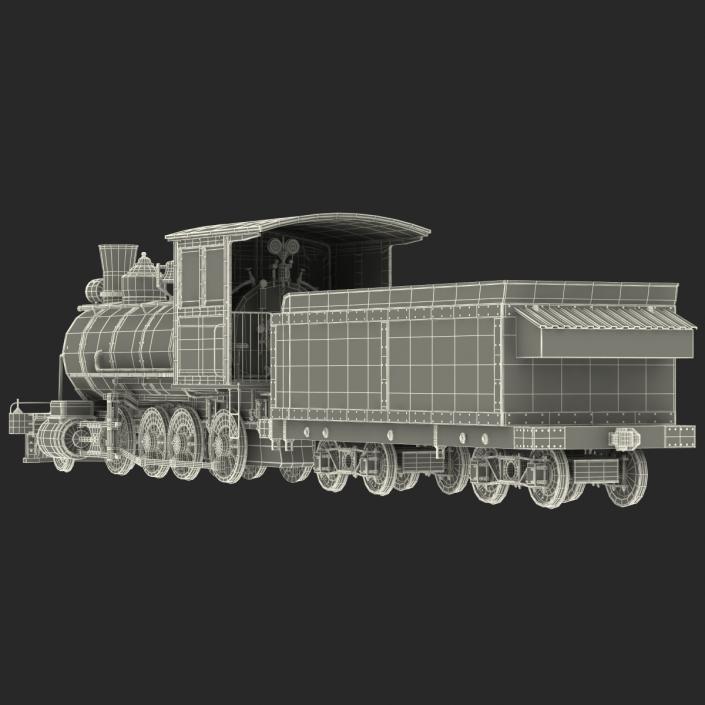 Steam Train with Wagon 2 3D model