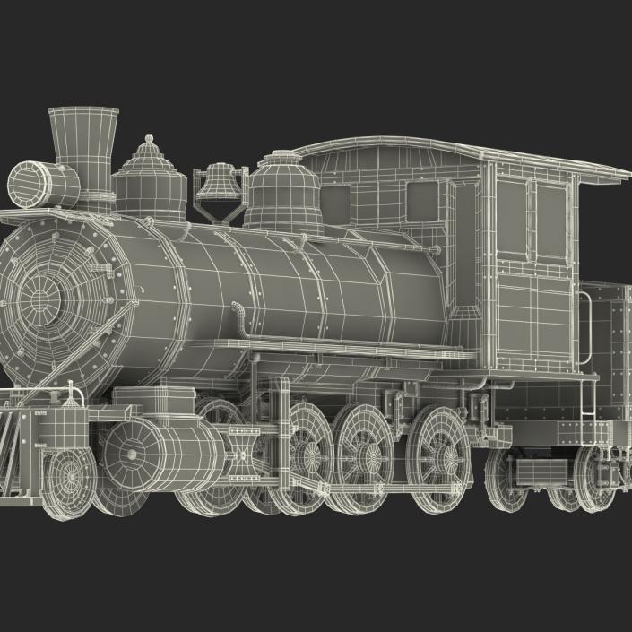 Steam Train with Wagon 2 3D model