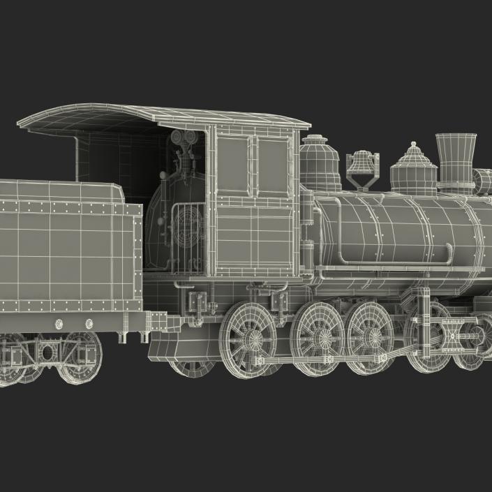 Steam Train with Wagon 2 3D model