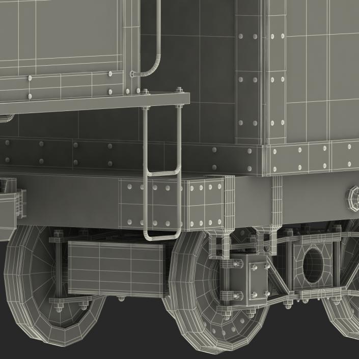 Steam Train with Wagon 2 3D model