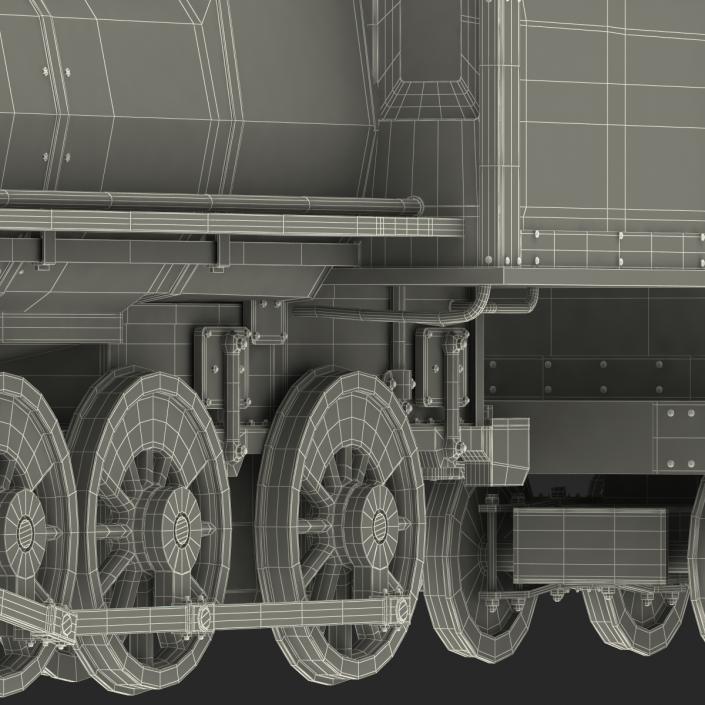 Steam Train with Wagon 2 3D model