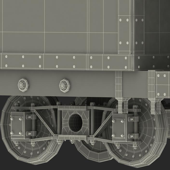 Steam Train with Wagon 2 3D model