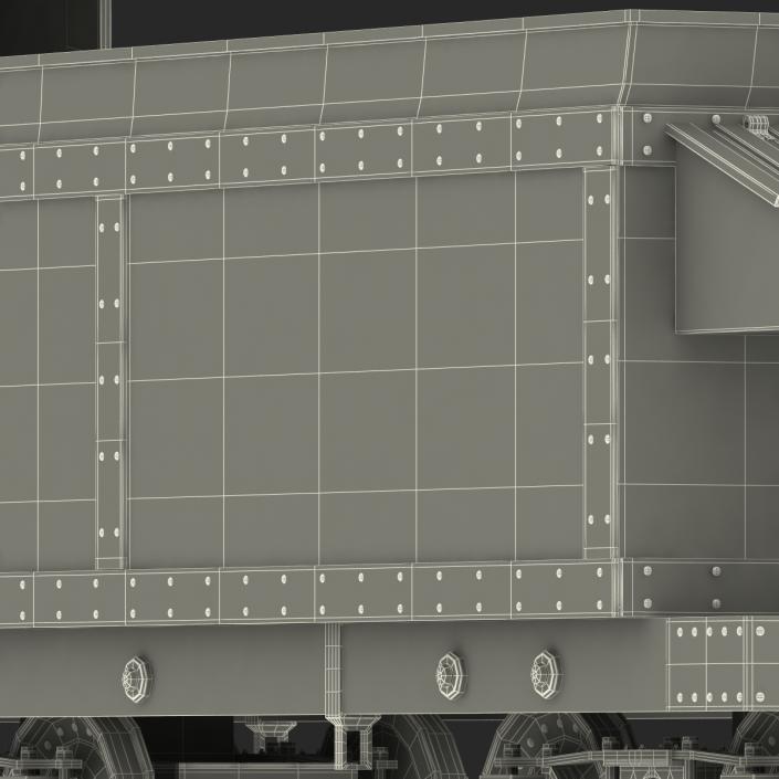 Steam Train with Wagon 2 3D model