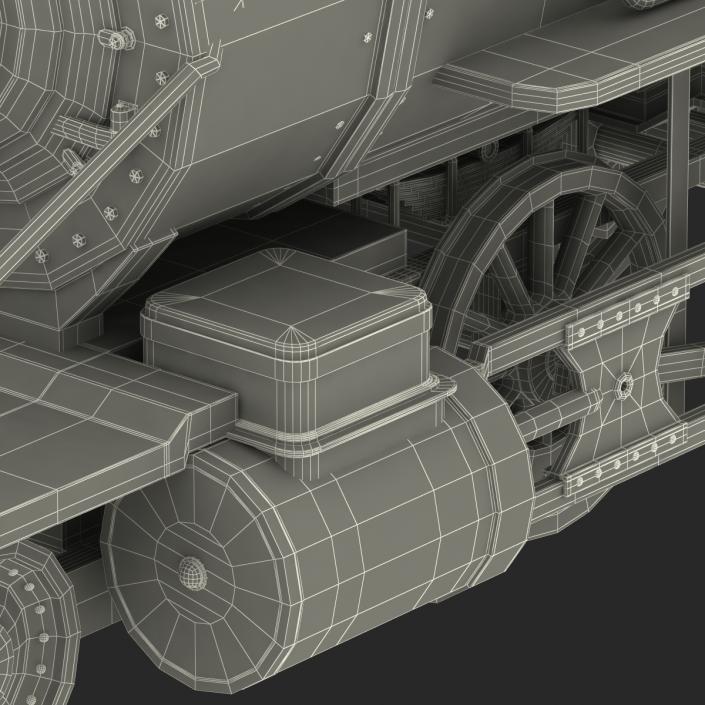 Steam Train with Wagon 2 3D model