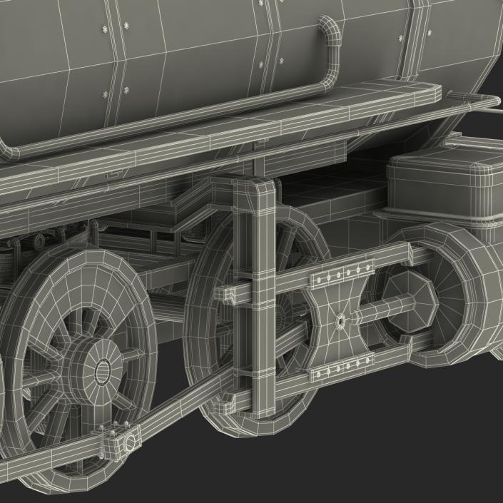 Steam Train with Wagon 2 3D model