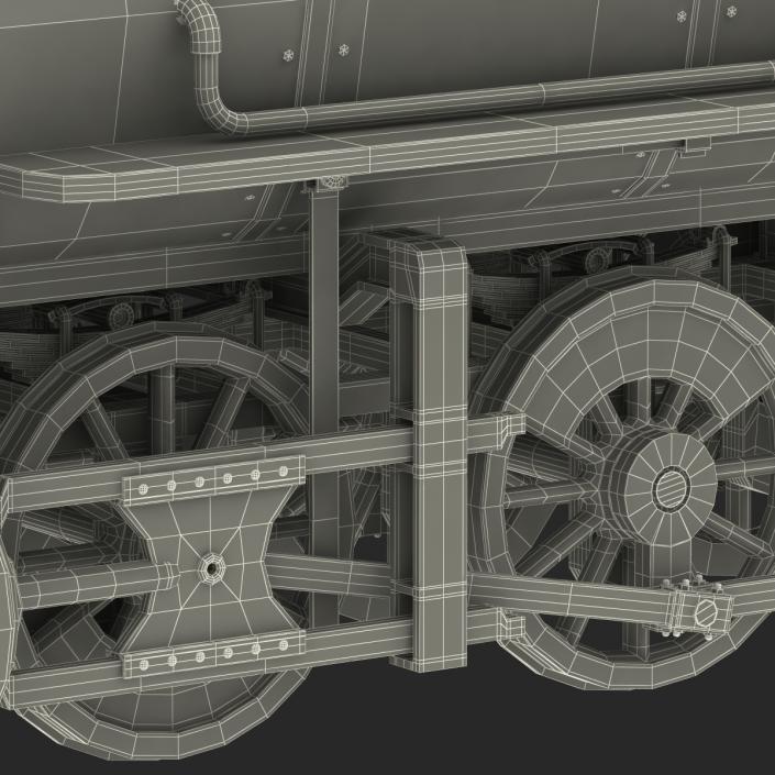 Steam Train with Wagon 2 3D model