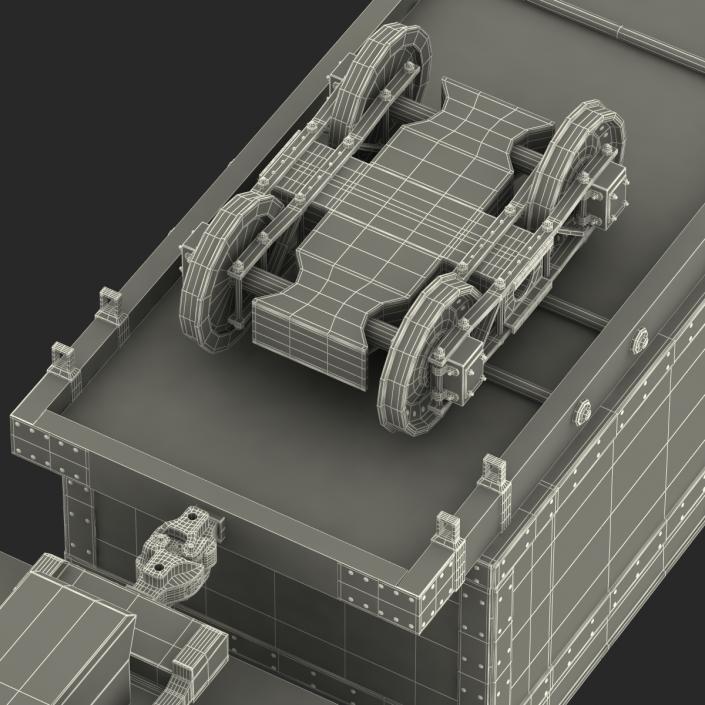 Steam Train with Wagon 2 3D model