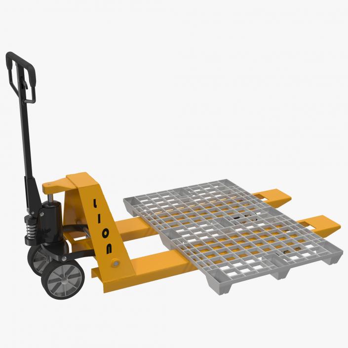 Pallet Jack and Plastic Pallet 2 3D