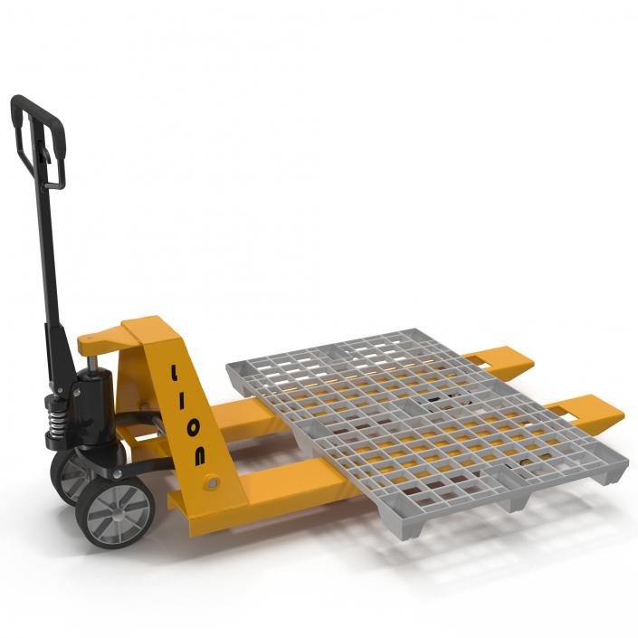 Pallet Jack and Plastic Pallet 2 3D