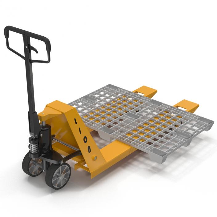 Pallet Jack and Plastic Pallet 2 3D