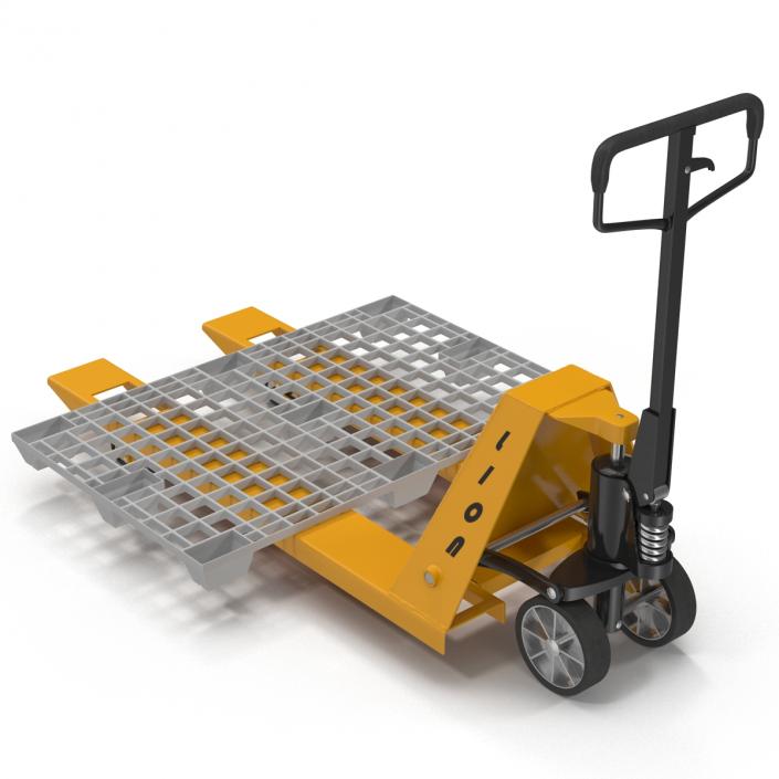 Pallet Jack and Plastic Pallet 2 3D