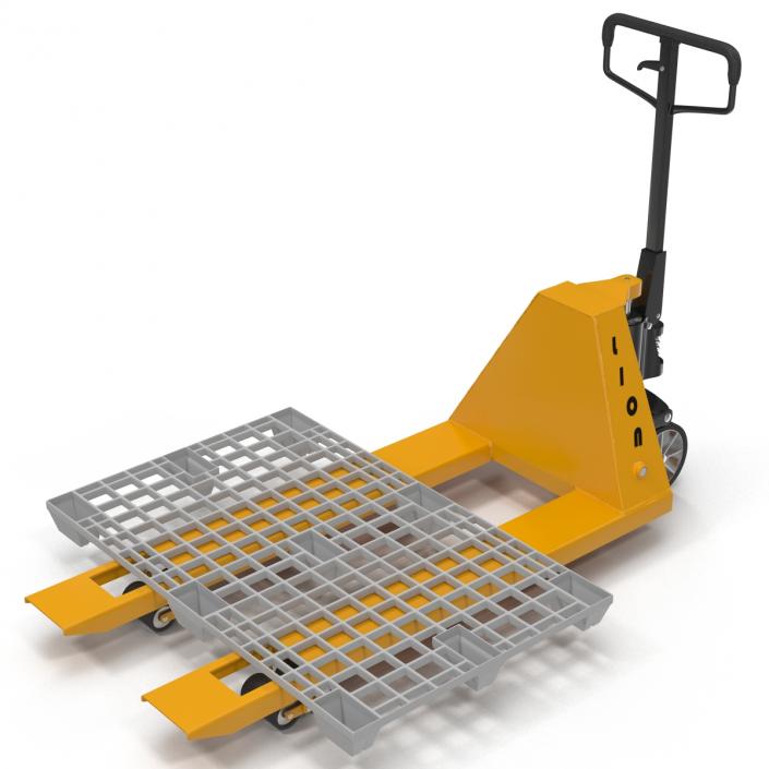 Pallet Jack and Plastic Pallet 2 3D