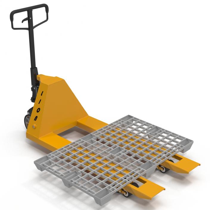 Pallet Jack and Plastic Pallet 2 3D