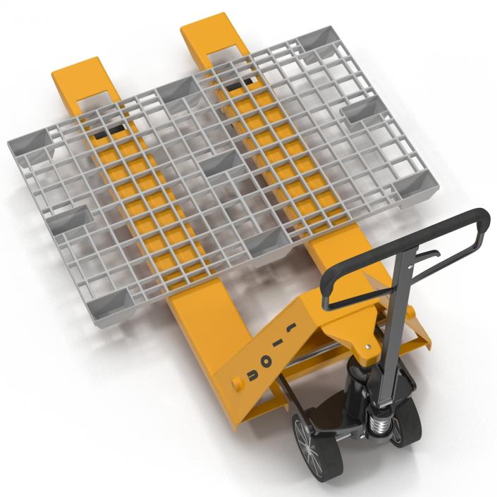 Pallet Jack and Plastic Pallet 2 3D