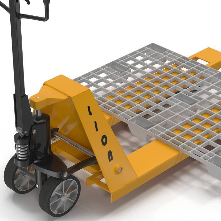 Pallet Jack and Plastic Pallet 2 3D