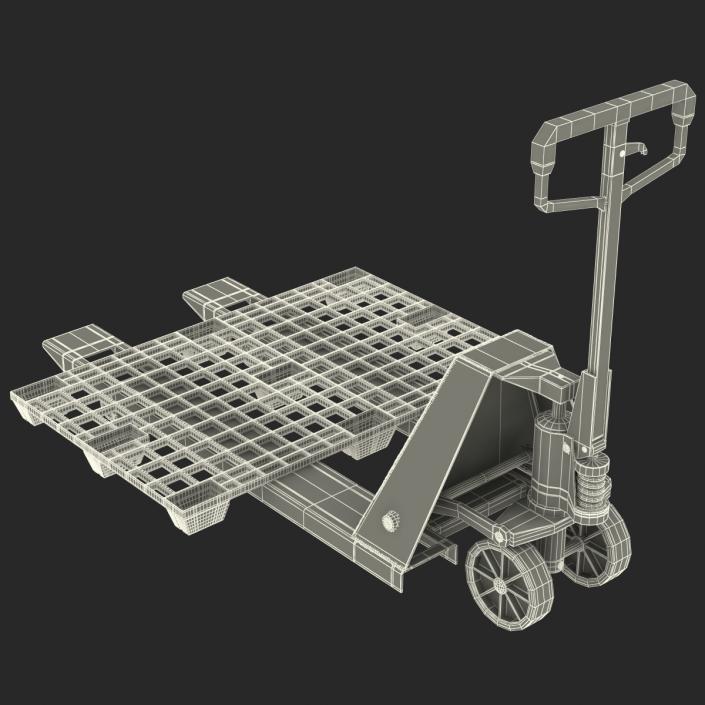 Pallet Jack and Plastic Pallet 2 3D