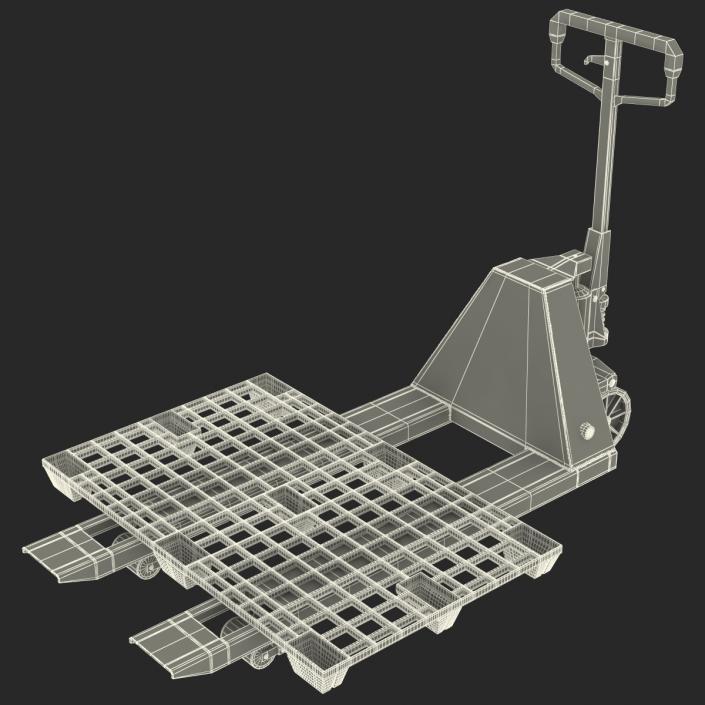 Pallet Jack and Plastic Pallet 2 3D