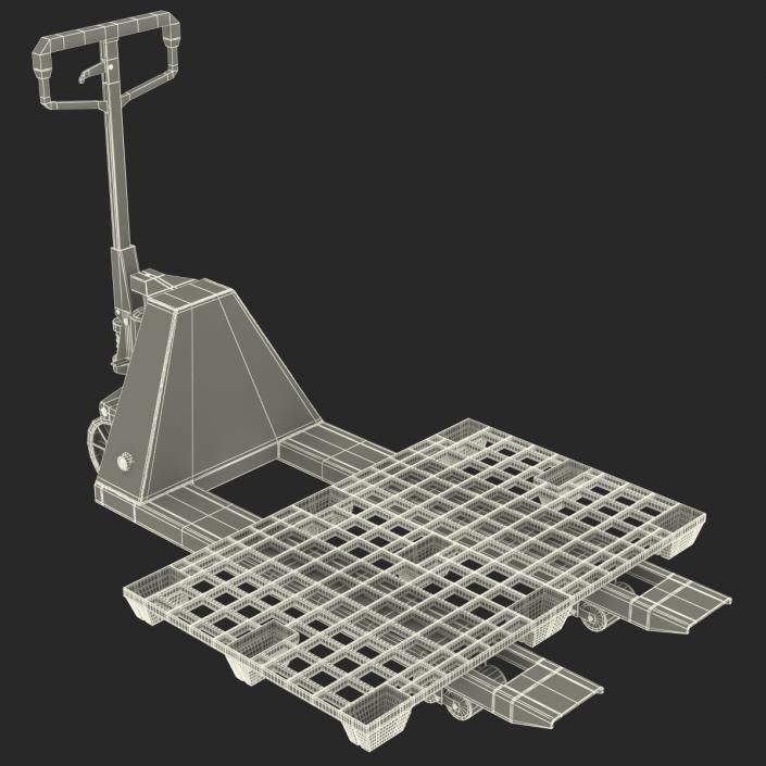 Pallet Jack and Plastic Pallet 2 3D