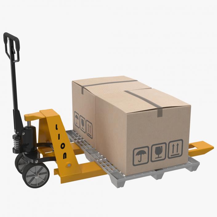 3D Pallet Jack and Plastic Pallet 2 3D Models Set