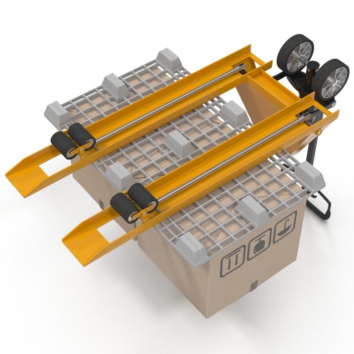 3D Pallet Jack and Plastic Pallet 2 3D Models Set