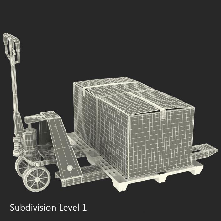 3D Pallet Jack and Plastic Pallet 2 3D Models Set