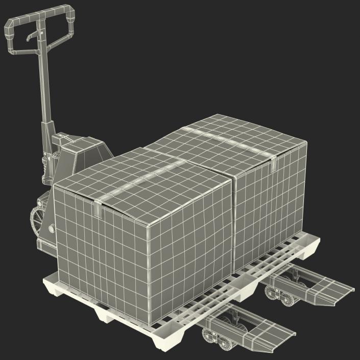 3D Pallet Jack and Plastic Pallet 2 3D Models Set