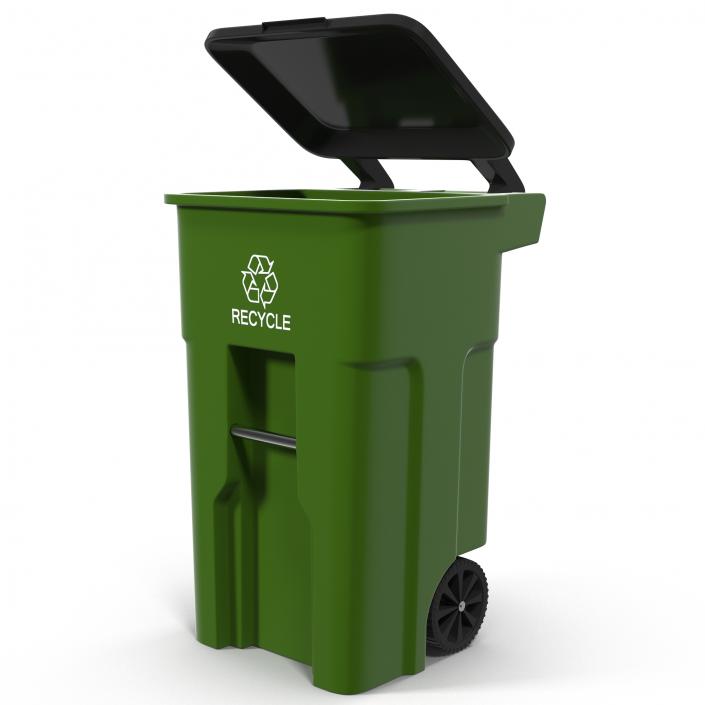 3D Wheeled Recycling Container with Lid