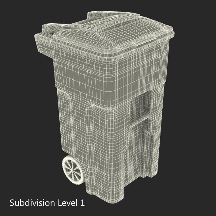 3D Wheeled Recycling Container with Lid